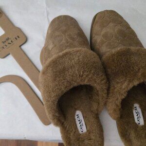 COACH Sherpa Mule Slippers